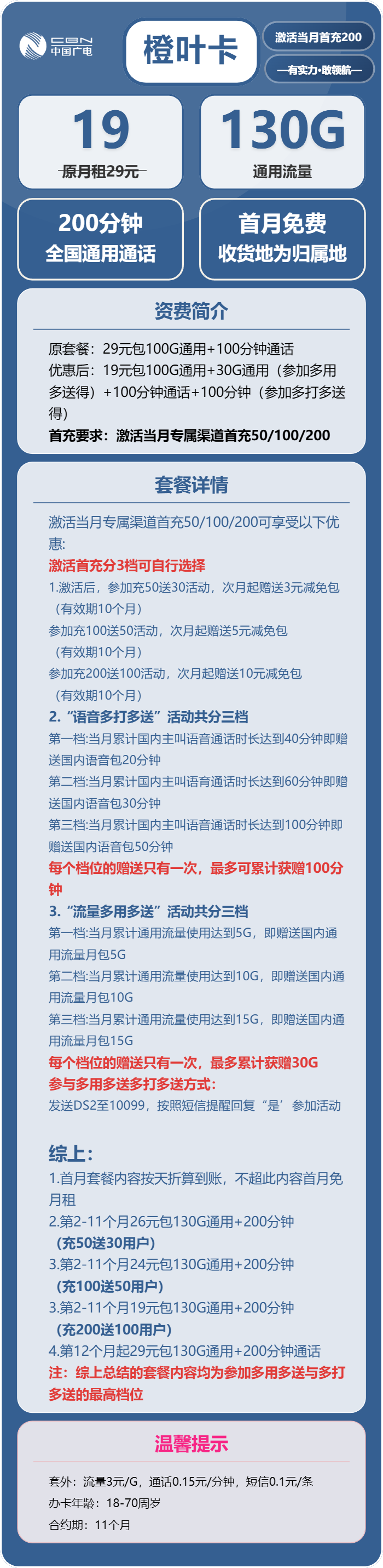 广电橙叶卡详情