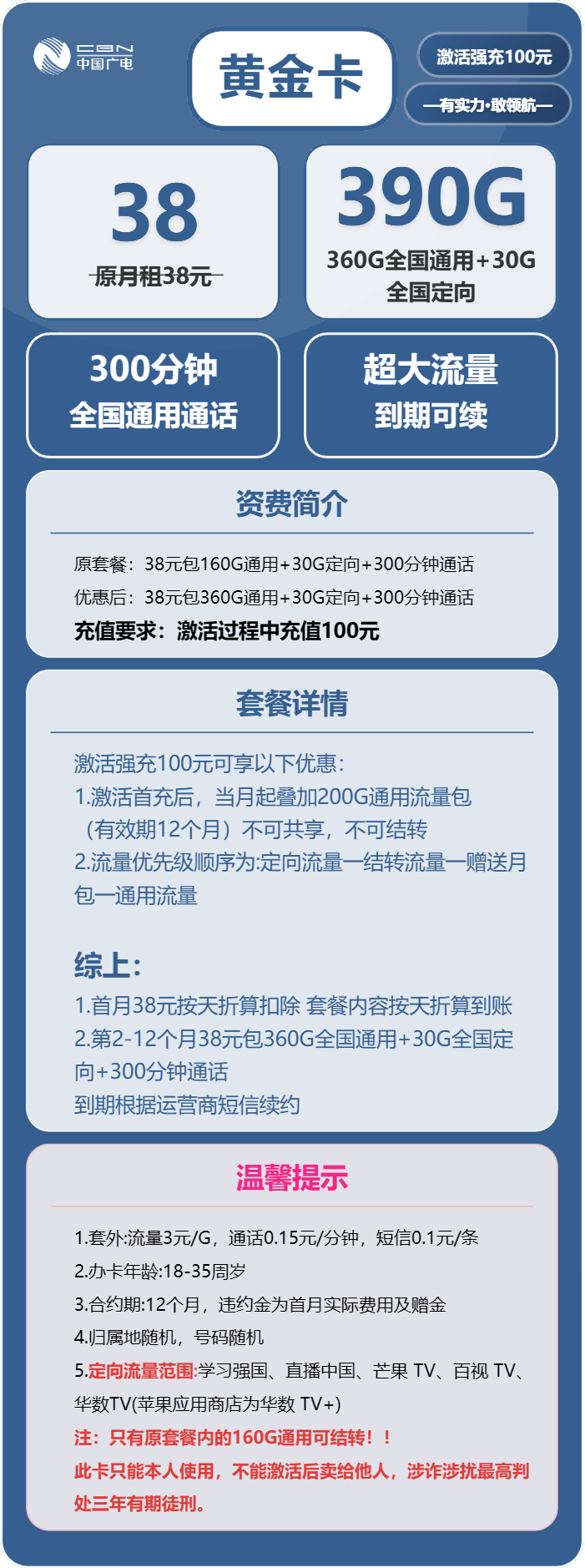 广电黄金卡详情