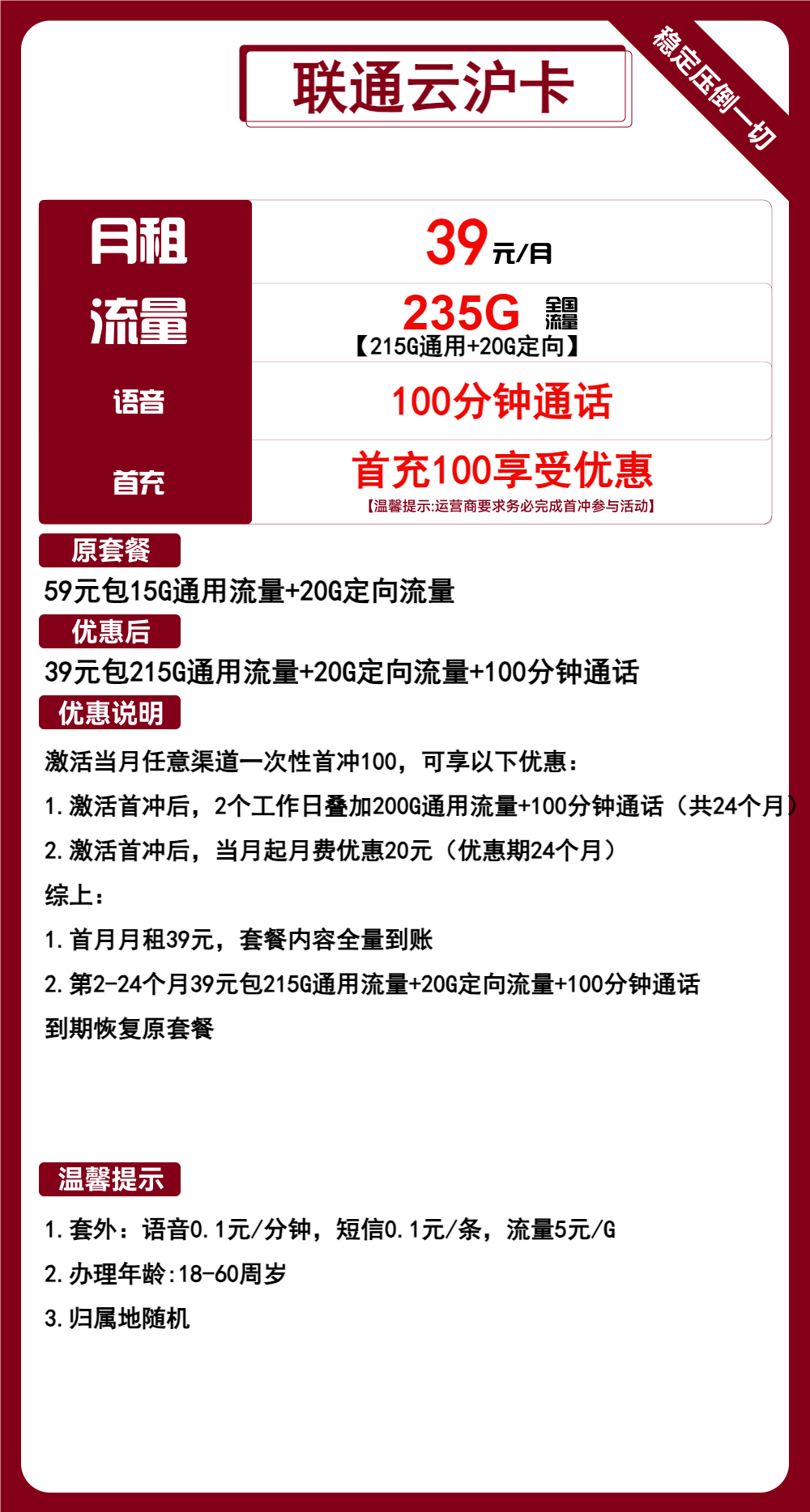 上海联通云沪卡详情