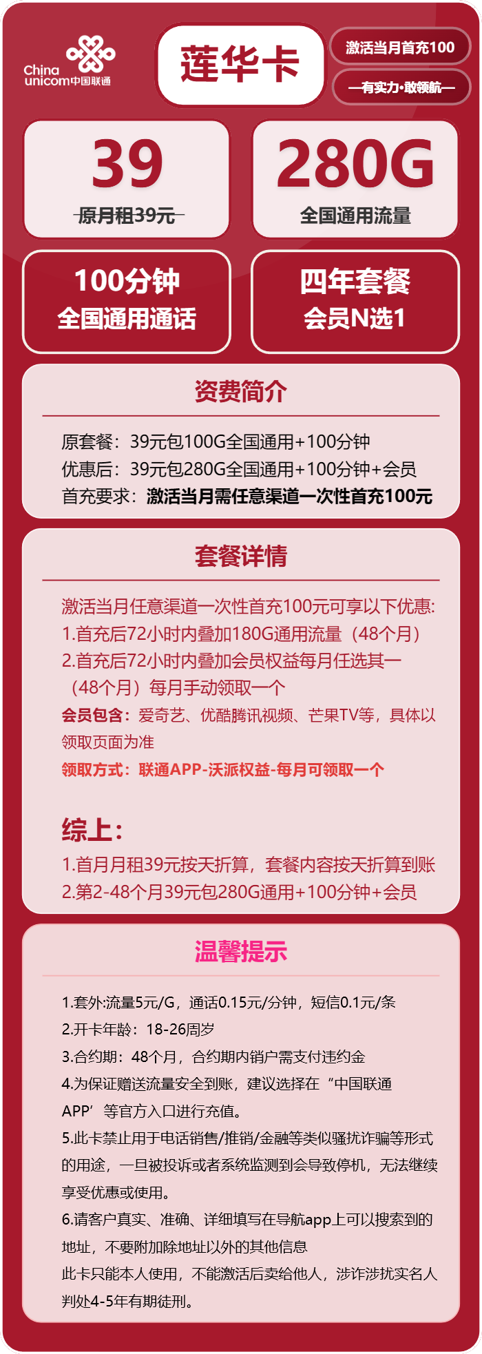联通莲华卡详情