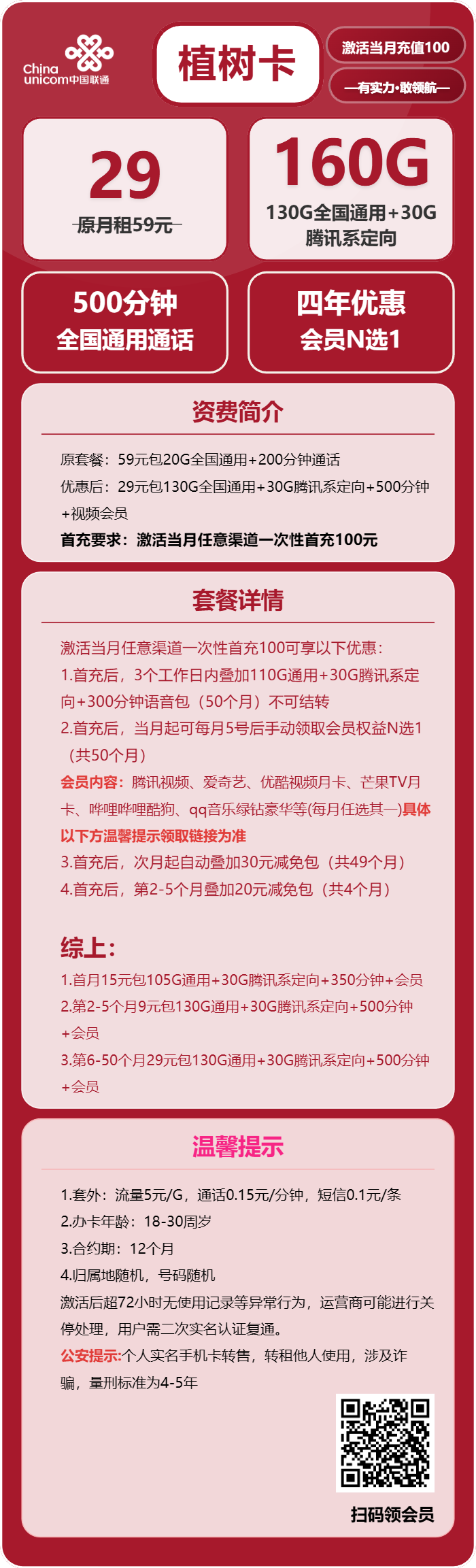 浙江联通植树卡