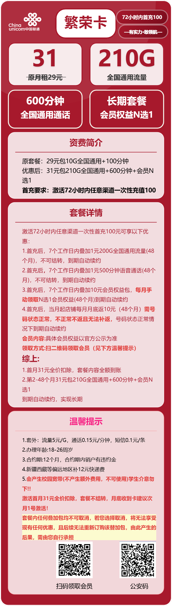 联通繁荣卡