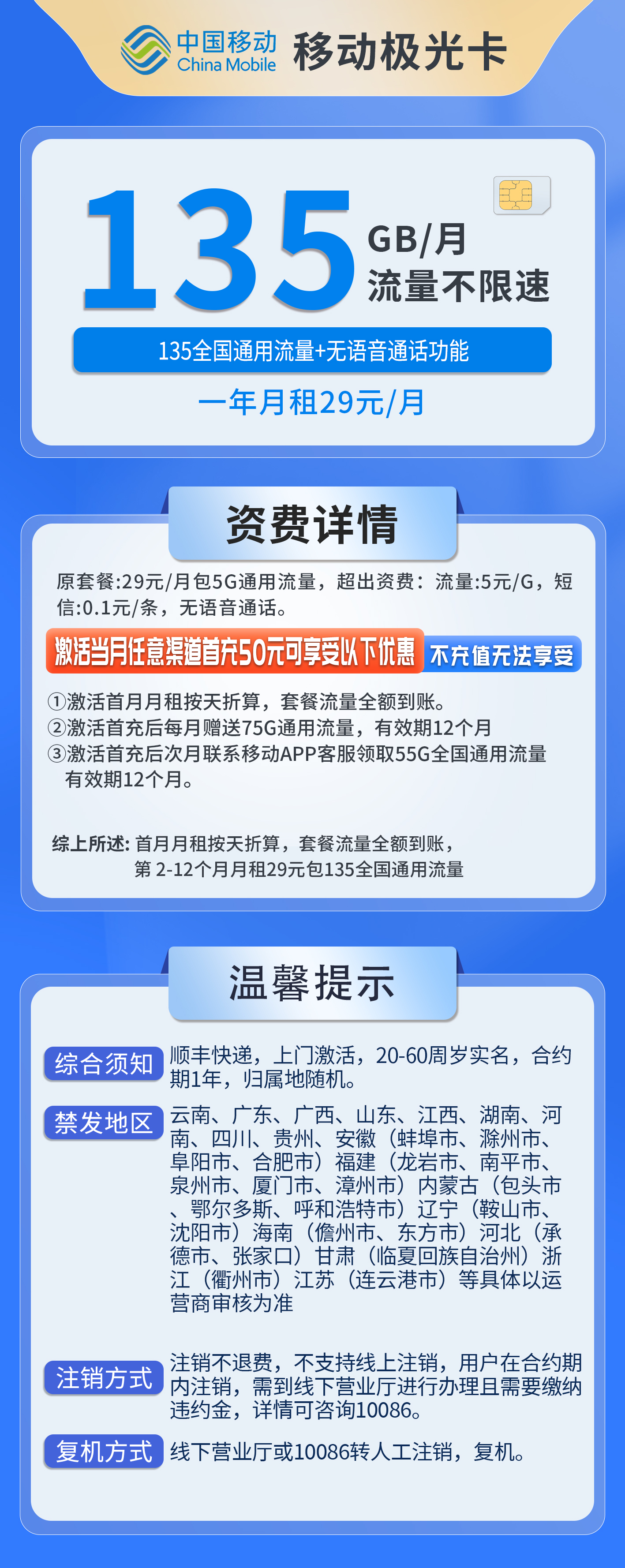 移动极光卡详情