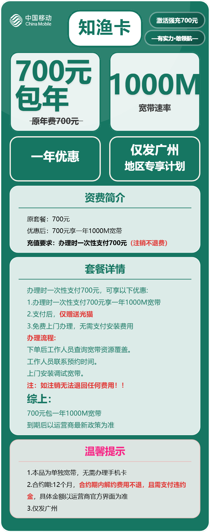 广州移动知渔卡详情