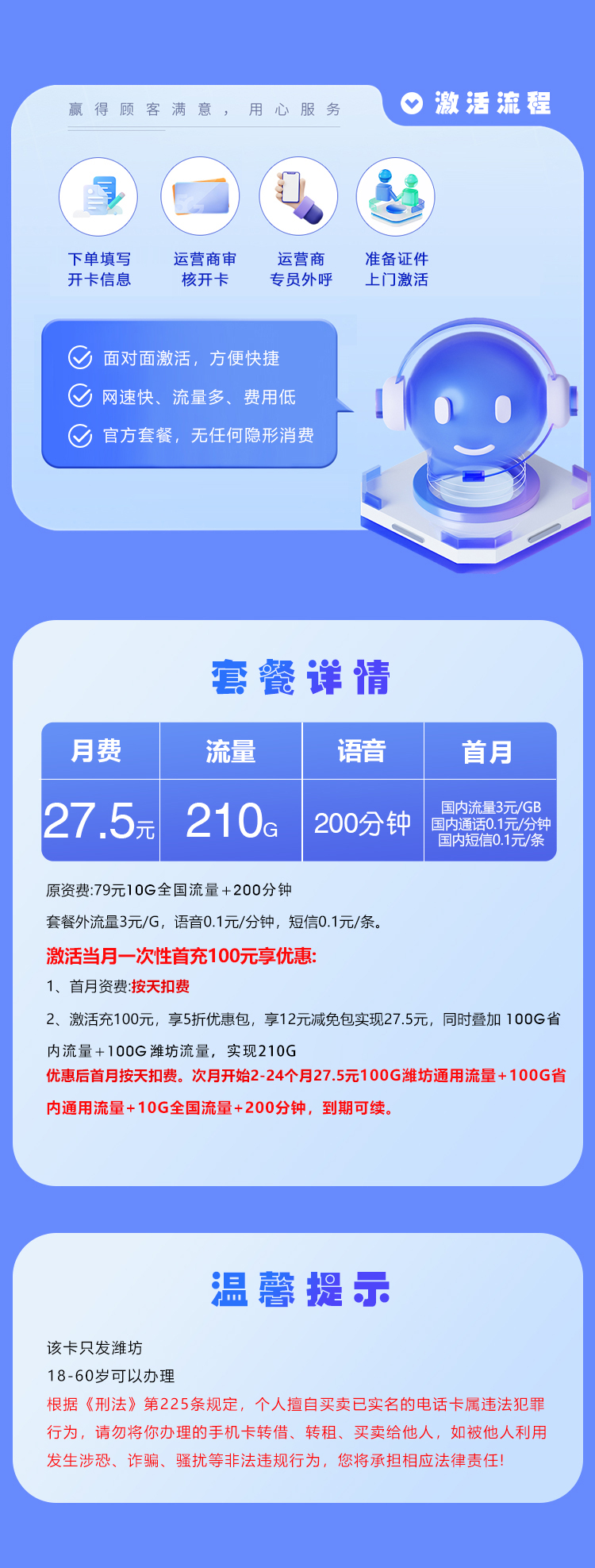 电信潍坊卡详情