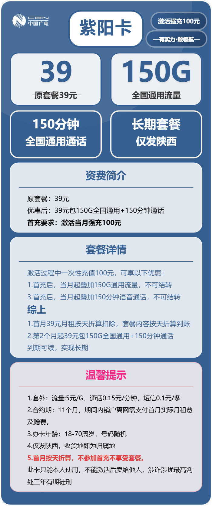 陕西广电紫阳卡详情