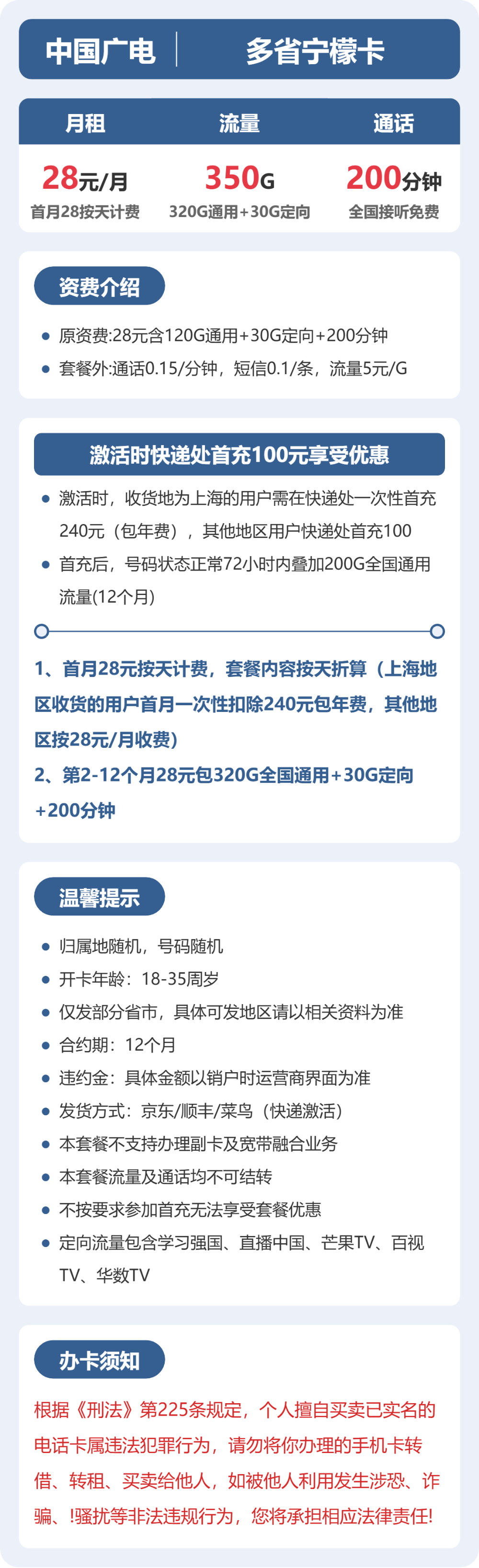 随机广电宁檬卡详情