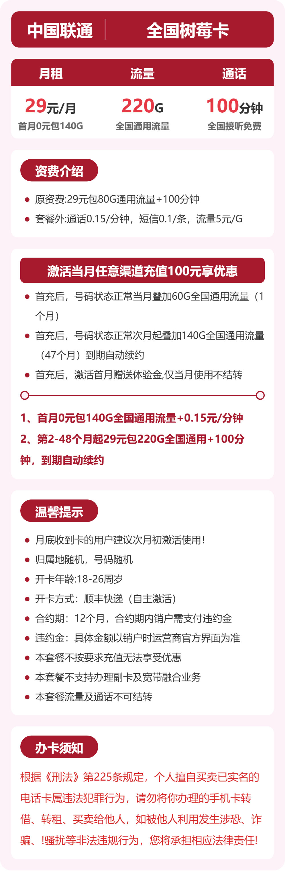 随机联通树莓卡详情