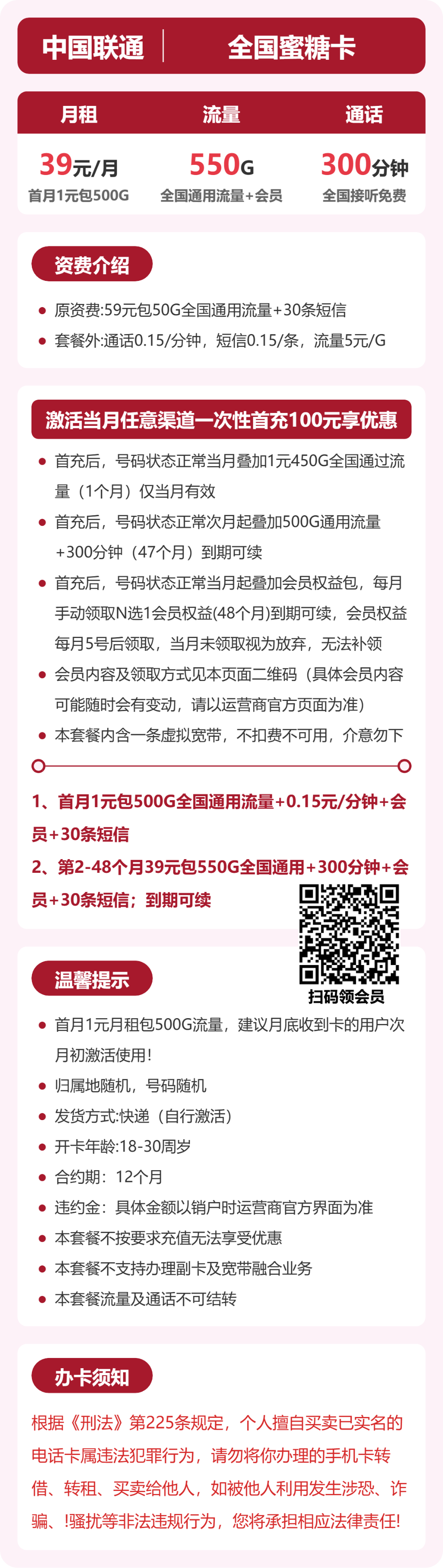 随机联通蜜糖卡详情