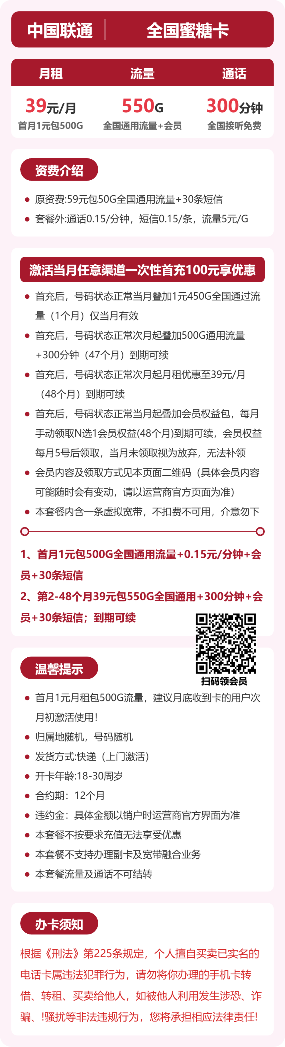 随机联通蜜糖卡详情